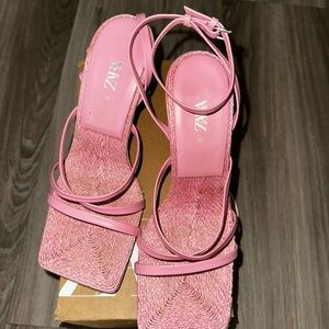 Zara Pink Strappy Heels